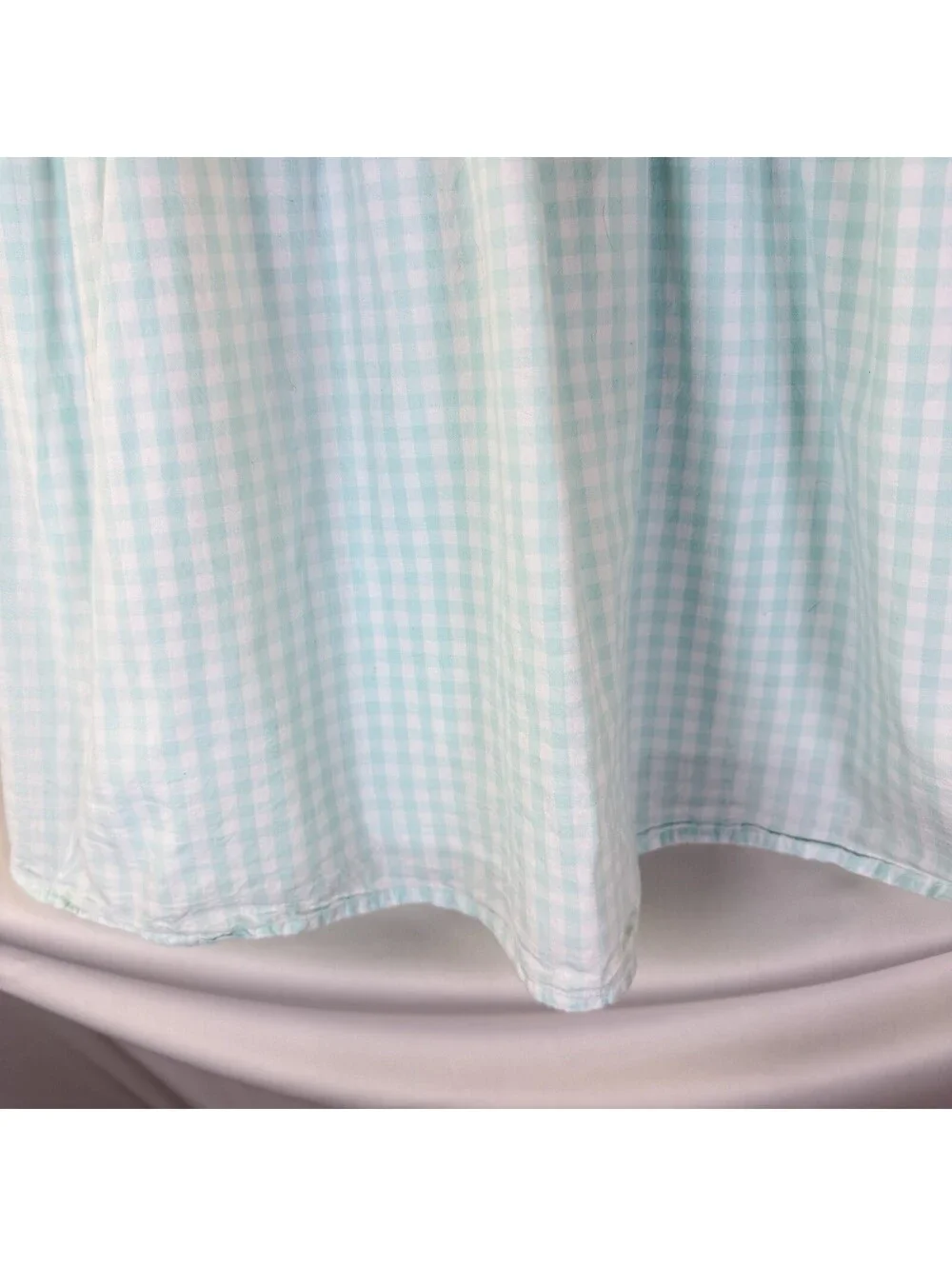Rufflebutts Mint Green Gingham Check Long Sleeve Lined Dress Pink Accents Sz 8